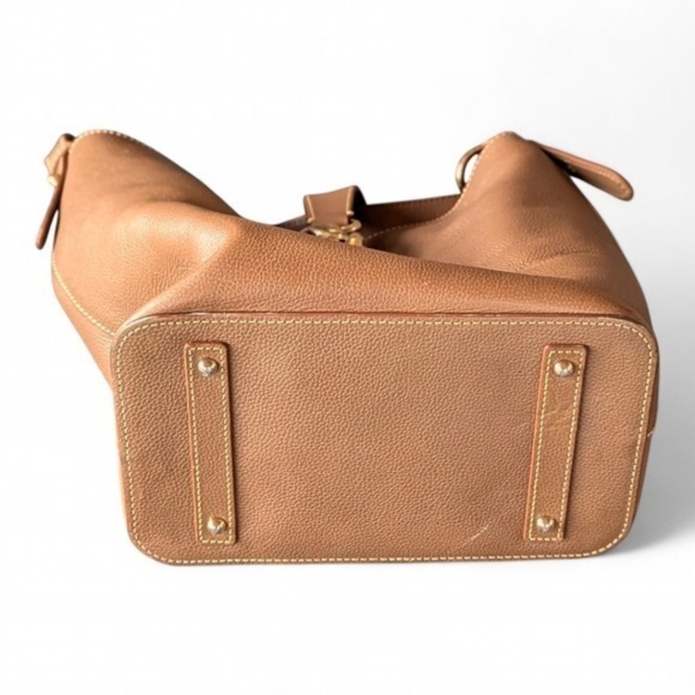 Dooney & Bourke Florentine Pebbled Leather Lily Bucket Bag Caramel - Picture 9 of 16